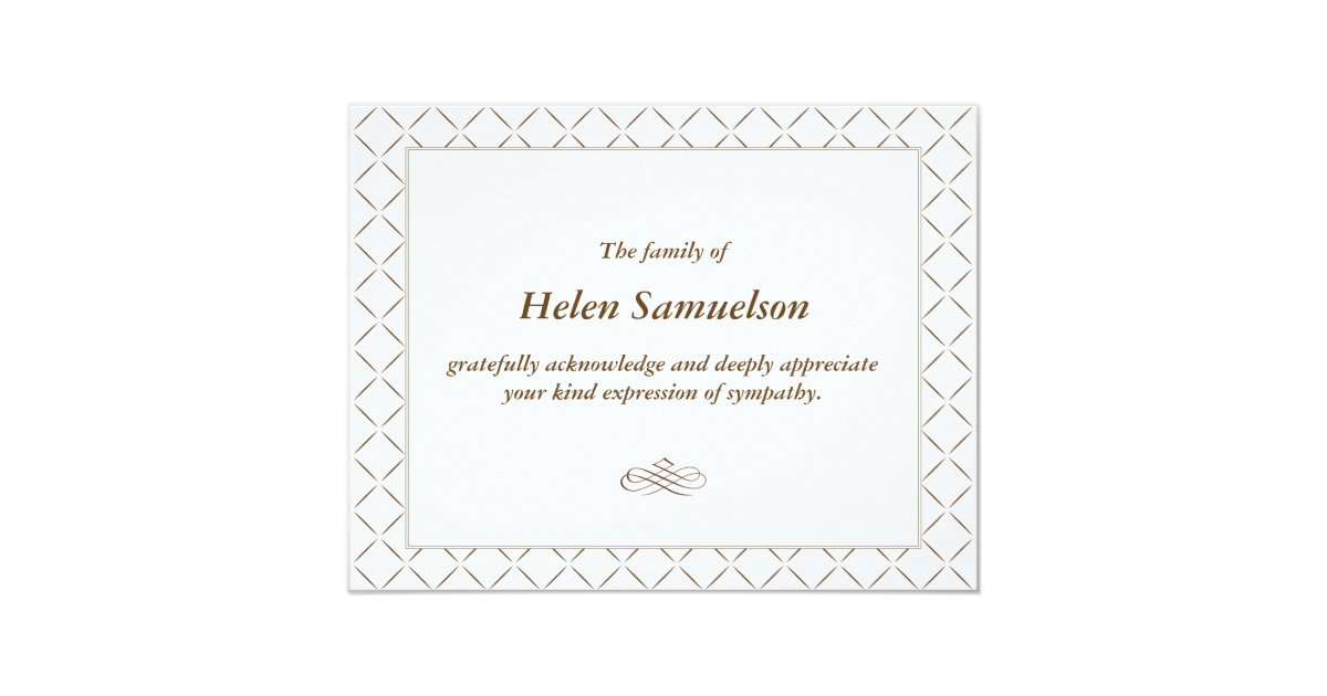 Sympathy Acknowledgment Card 