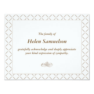 Sympathy Acknowledgment Card