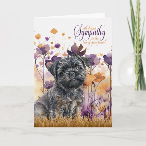 Sympathy Affenpinscher Dog Wildflower Meadow Card