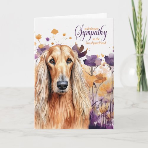 Sympathy Afghan Hound Dog Wildflower Meadow Card