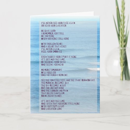 Sympathy and Grief Poem_ Hawaii Sea Card