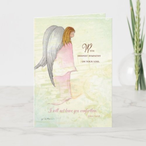 Sympathy Angel Christian Religious Scripture Card