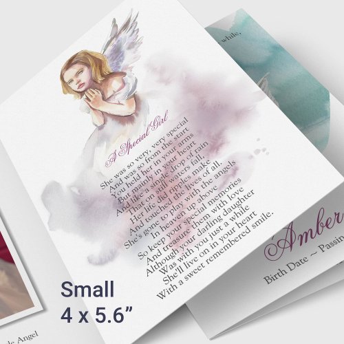 Sympathy Angel Wings Photo Funeral Thank You Card