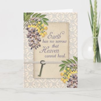 Sympathy | Antique Wisteria Floral Greeting Card by keyandcompass at Zazzle