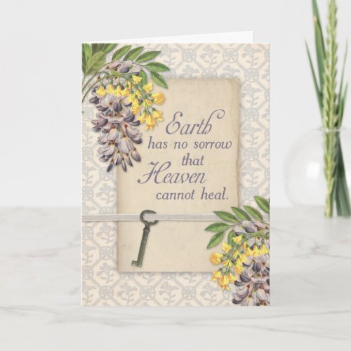 Sympathy  Antique Wisteria Floral Greeting Card