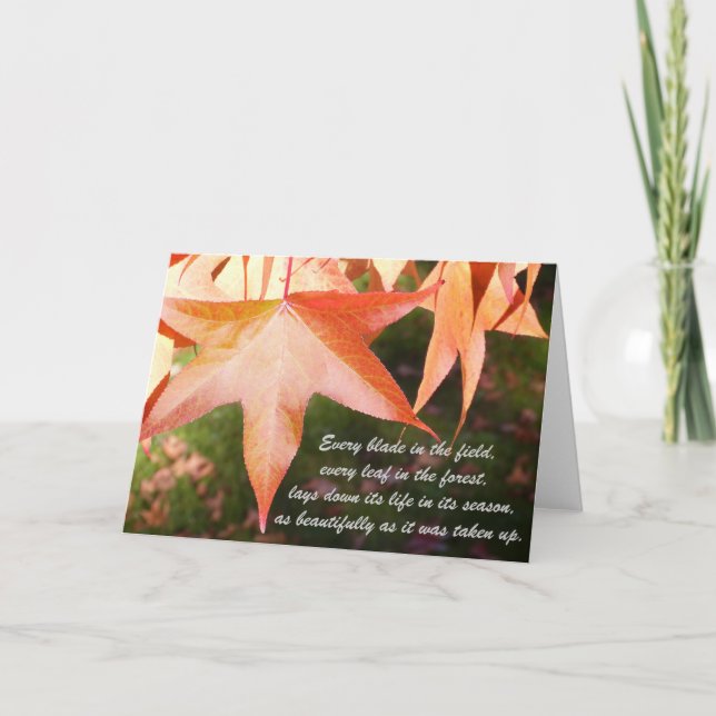 Sympathy Autumn Leaves Card (Front)