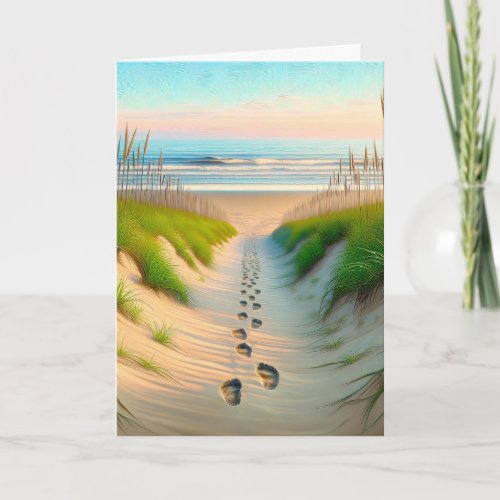 Sympathy Beach Footprints Card