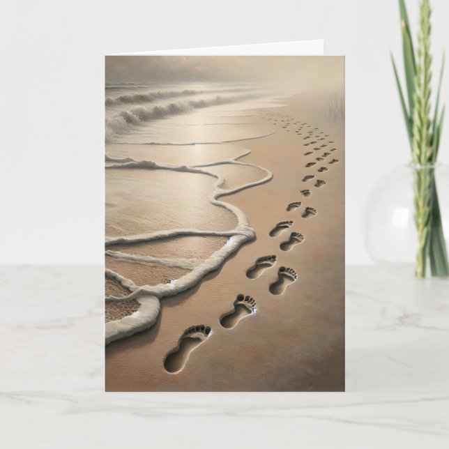 Sympathy Beach Footprints Card (Front)