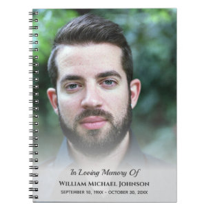 Sympathy Bereavement Funeral Memorial Custom Photo Notebook