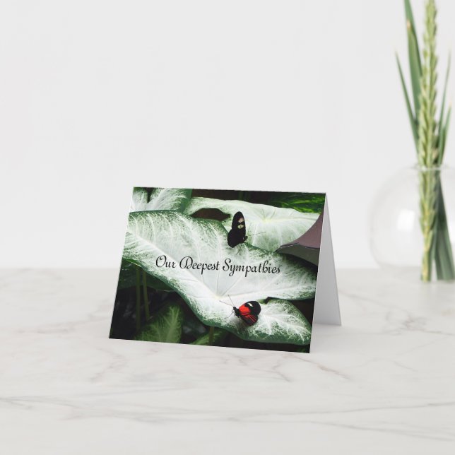 Sympathy - Black Butterfles - Caladium Card (Front)