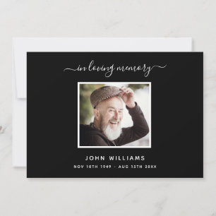 Sympathy black gold thank you photo card