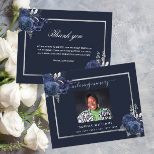 sympathy blue floral silver budget thank you photo