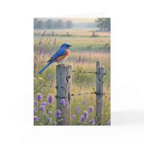 Sympathy Bluebird On Fence Post Card