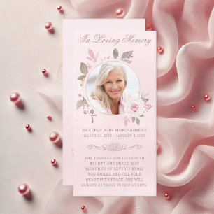 Sympathy Blush Rose Floral Photo Funeral Prayer