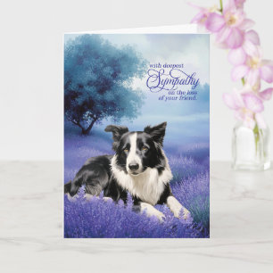 Sympathy Border Collie Dog Lavender Meadow Card