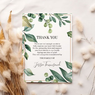 Sympathy Botanical Watercolor Photo Thank You Card