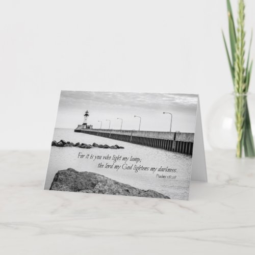 Sympathy card _ bible on lighthouse photo