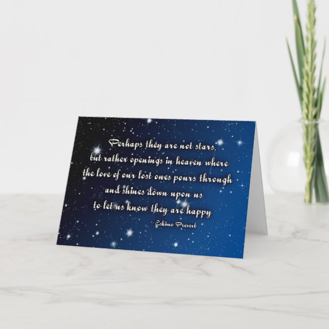 Sympathy card Eskimo proverb - stars (Front)