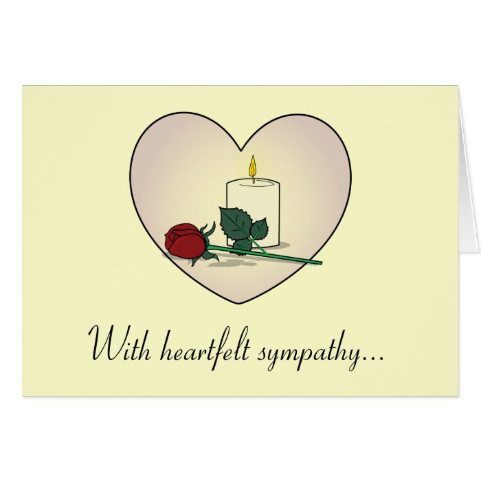 Sympathy Card Father Rose, Candle, and Heart