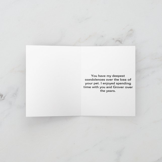 Sympathy Card for A Pet (Inside)