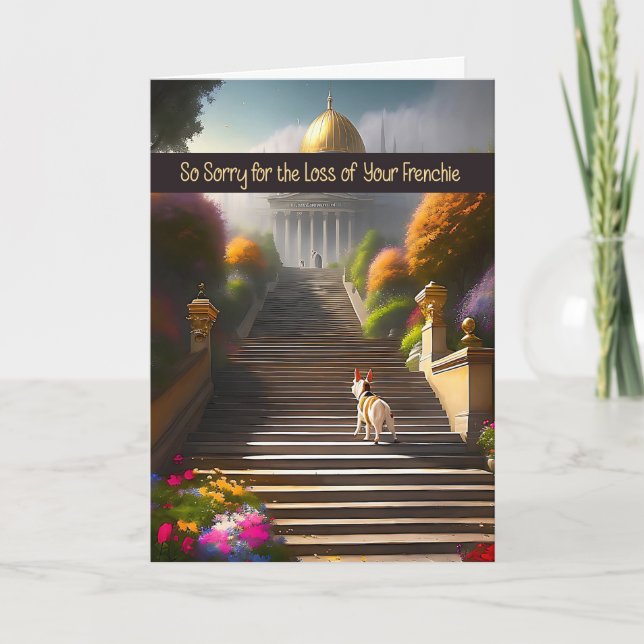 Sympathy Card for French Bulldog Gates of Heaven (Front)