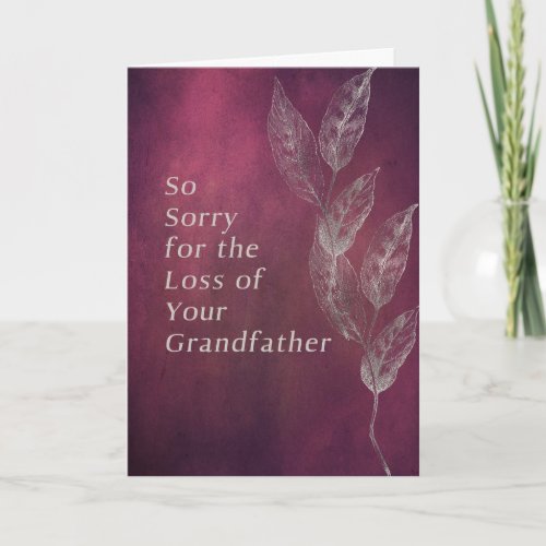Sympathy Card for Grandfather in Cranberry