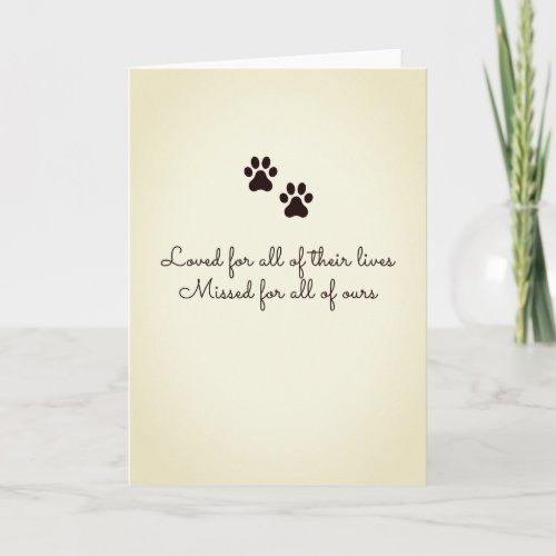 Sympathy Card for Loss of a Pet