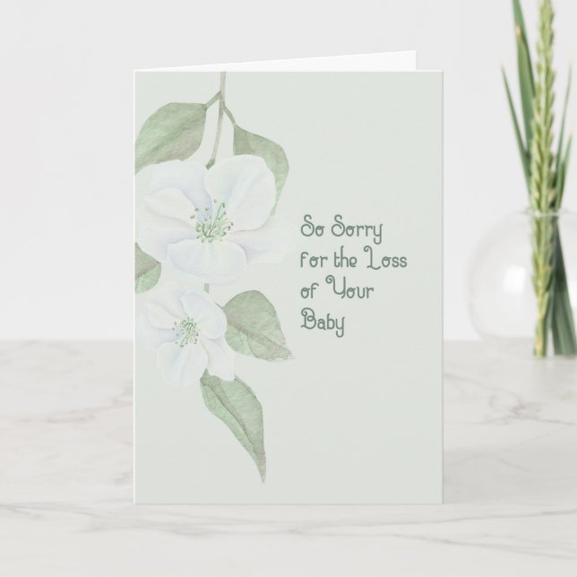 Sympathy Card for Loss of Baby Green Floral (Front)