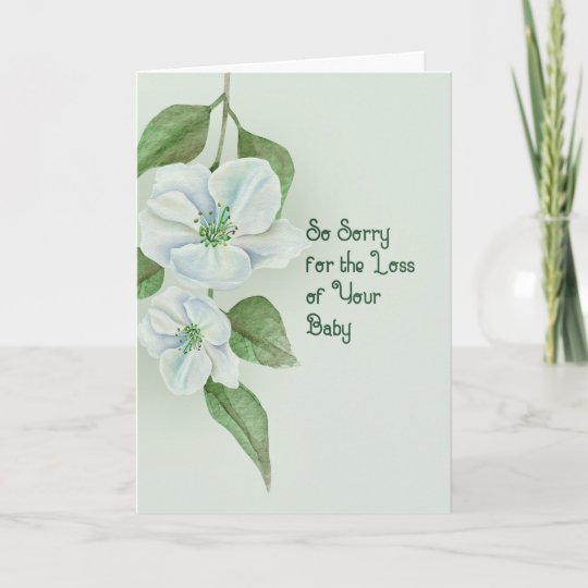 Sympathy Card for Loss of Baby Green Floral | Zazzle.com