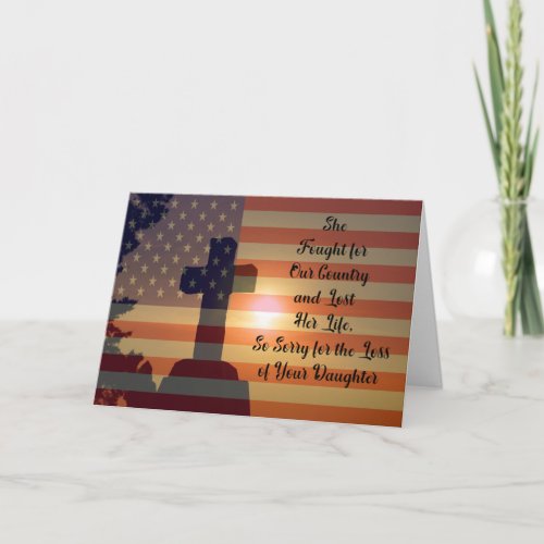 Sympathy Card for Loss of Daughter Serving Country