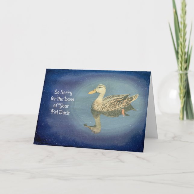 Sympathy Card for Loss of Pet Duck (Front)