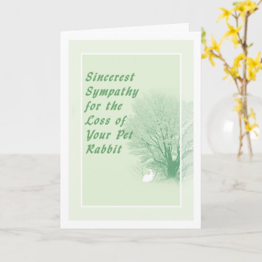 Sympathy Card for Loss of Pet Rabbit | Zazzle
