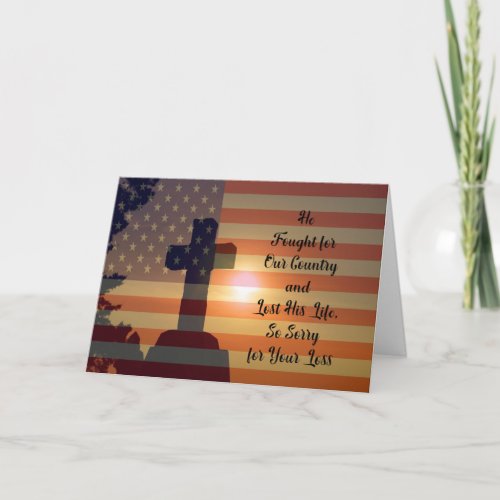 Sympathy Card for Loss of Son in Service