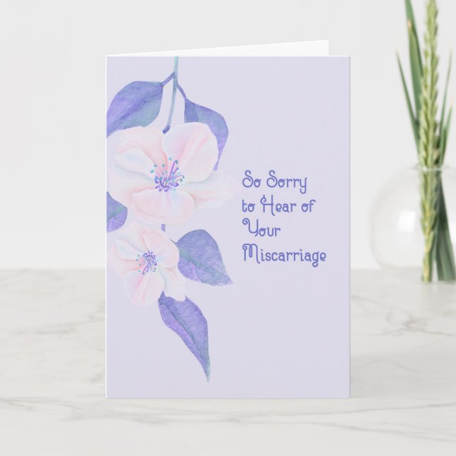 Sympathy Card for Miscarriage Blue Floral (Front)