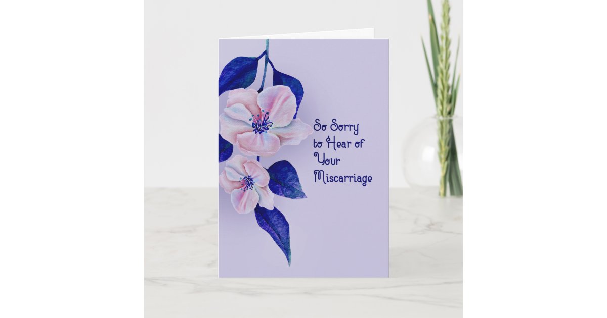 Sympathy Card for Miscarriage Blue Floral