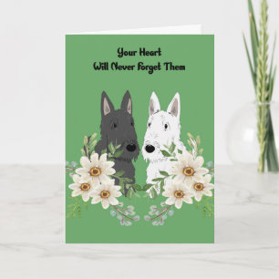 Sympathy Card for Pet Black and White Scotties