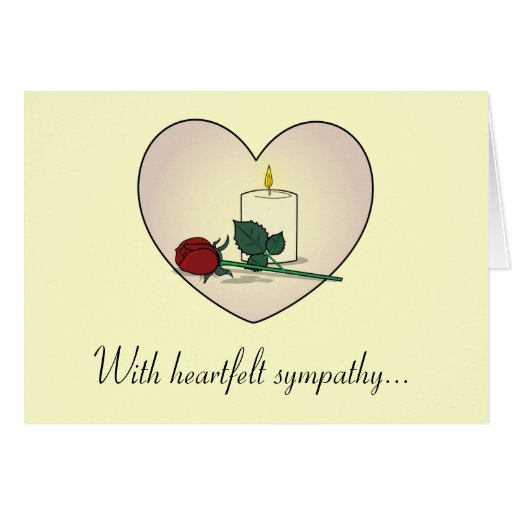 Sympathy Card Grandfather: Rose, Candle, Heart | Zazzle