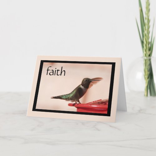 Sympathy Card Hummingbird w verse on Faith Card