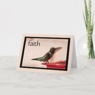 Sympathy Card: Hummingbird w verse on Faith Card