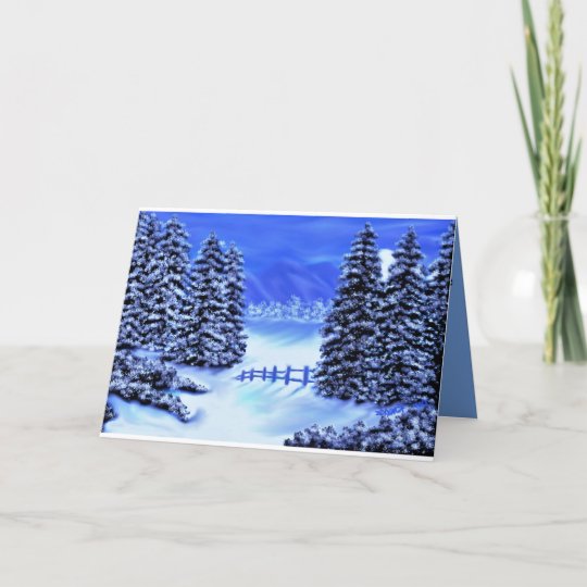 Sympathy card in blue mountain scene blue inside | Zazzle.com