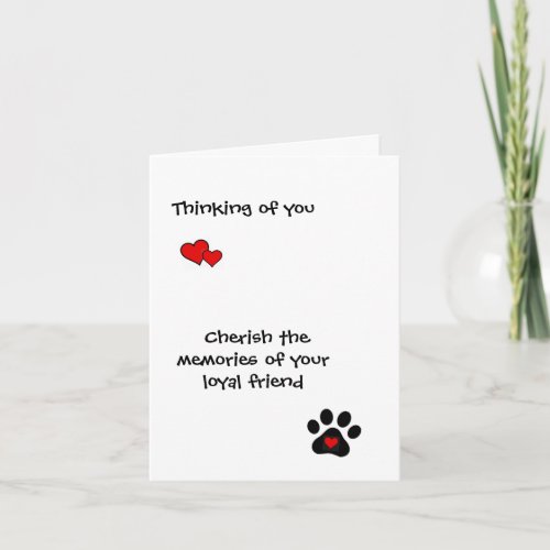 Sympathy Card _ Loss of a Pet Dog