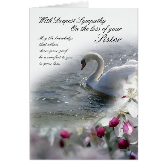 Sympathy card loss of Sister Zazzle