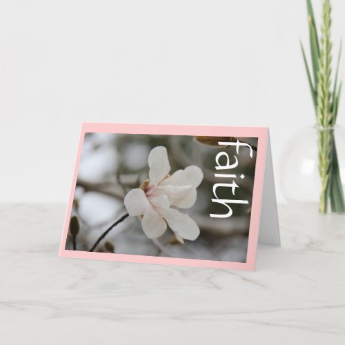 Sympathy Card Magnolia w Scripture verse on Faith Card