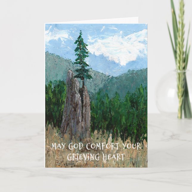 Sympathy Card Mountain Tree (Front)