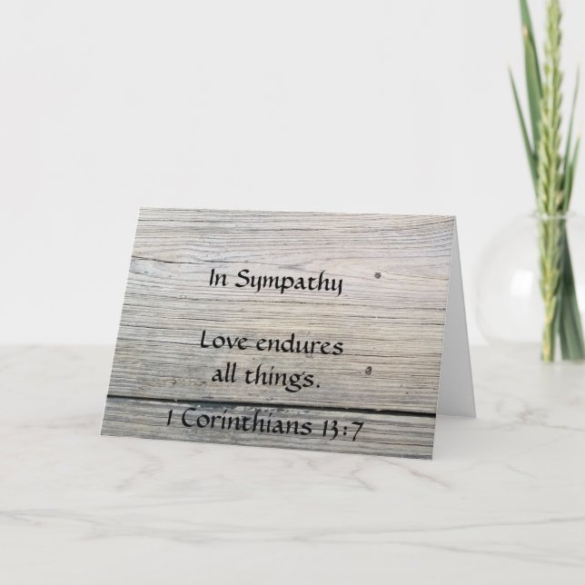 Sympathy card scripture love endures (Front)