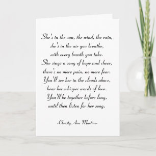 Sympathy Card - She's In The Rain Poem