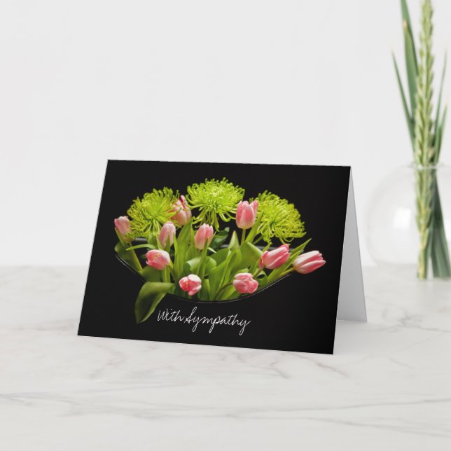 Sympathy Card Tulips Flower Arrangement (Front)