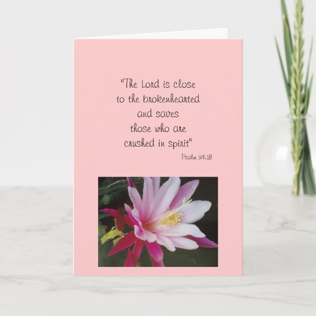 SYMPATHY CARD W/ PSALM 34:18 (Front)