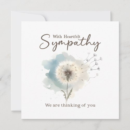 Sympathy Card Watercolor Dandelion