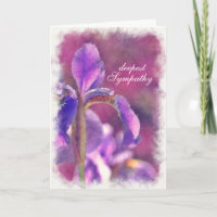 Sympathy Card Watercolor Purple Iris Thoughtful